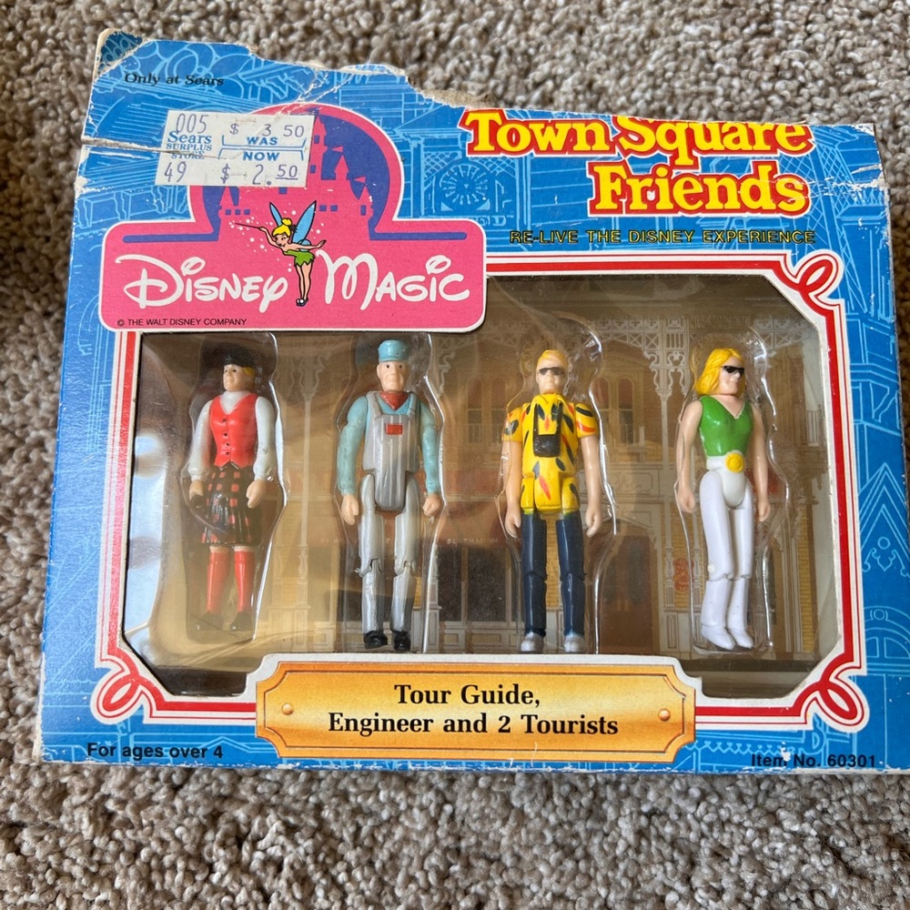 Vintage Disney Magic Town Square Friends – Tour Guide, Engineer & 2 Tourists